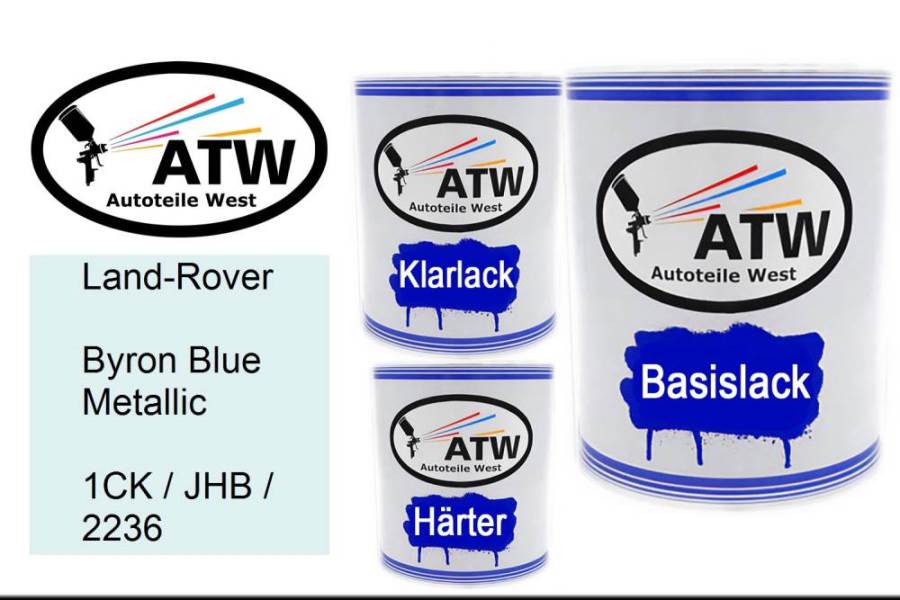 Land-Rover, Byron Blue Metallic, 1CK / JHB / 2236: 1L Lackdose + 1L Klarlack + 500ml Härter - Set, von ATW Autoteile West.